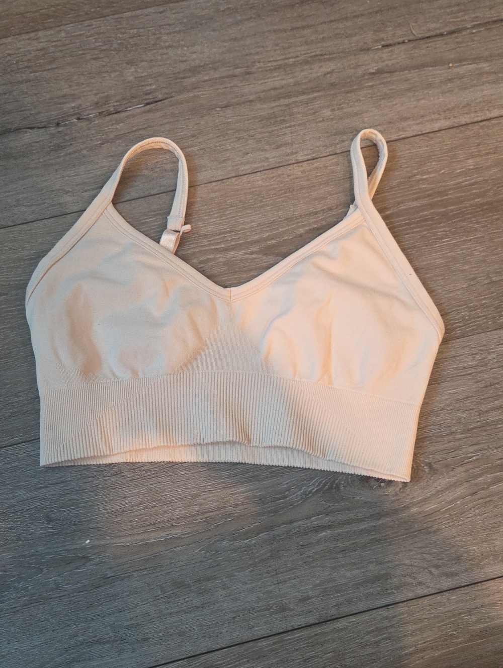 lululemon athletica Cream Seamless Ribbed Underband Bralette